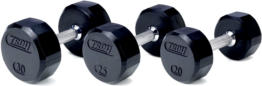 12 Sided Rubber Dumbbell