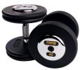 135 lb Pro-Style Rubber Dumbbell with Contoured Handle and Rubber Endcaps