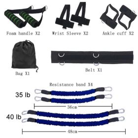 Color: Blue - Drawstring elastic resistance band