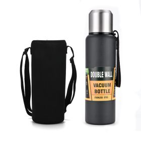 Color: Grey, style: D - Large-capacity Thermos Cup Student Portable High-end Sports Bottle