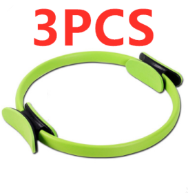 Color: Green3pcs - Yoga Pilates Ring Pilates Magic Circle Wrap Slimming Body Building Fitness Circle Yoga Accessories