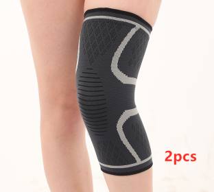 Color: Gray 2pcs, Size: XXL - Knee Support Anti Slip Breathable