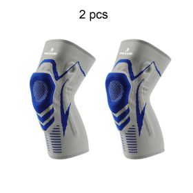 Color: Grey blue, Size: M-Hx17, Style:  - Outdoor fitness silicone sports knee pads