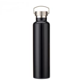 Color: Black, Size: 1L - Stainless steel sports bottle