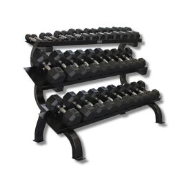 Horizontal 3 Tier Shelf Rack. Will store 15 pairs of Dumbbells, 5lb-75lbs.