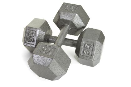 55-100lbs Hex Gray Cast Iron Dumbbell