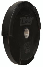 25 lbs Olympic 2" Black Solid Bumper Plate With Steel Insert