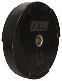 45 lbs Olympic 2" Black  Solid Bumper Plate With Steel Insert