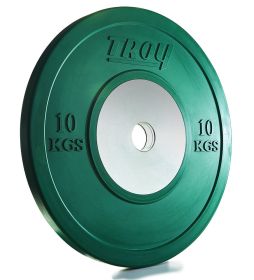 10 kg Troy Competition Grade Green Solid Rubber Bumper