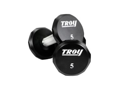 12-Sided Urethane Encased Dumbbell 5-50 lb Set (5 lb Increments)