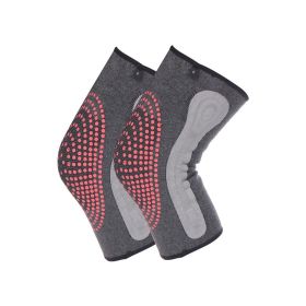 1 Pair Warm Knitted Knee Pads Self Heating Cold Protective Elastic Knee Warmer Protector Black