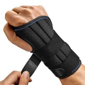 Wrist Bandage Adjustable Day Night Wrist Support With Metal Splint For Men Women Arthritis Sprains Sports Protection Left hand L[20-27cm hand]