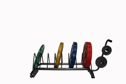 Horizontal Bumper Plate Rack with wheels and 8 slots