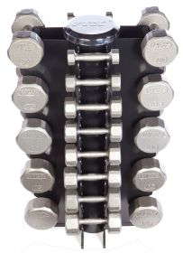 Vertical 4-Tier Dumbbell Rack, Holds 13 Pairs (3-50 lbs).