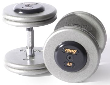 Pro-Style Iron Dumbbell with Straight Handle and Rubber Endcaps