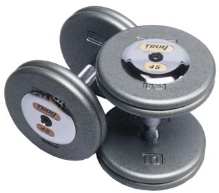 10 lb Pro-Style Iron Dumbbell with Contoured Handle and Chrome Endcaps