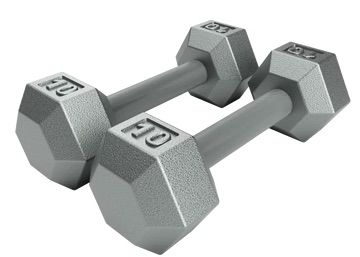 2 lb Hex Gray Cast Iron Dumbbell