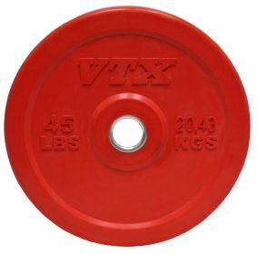 45 lbs Olympic 2" Solid Bumper plate with steel insert-Red