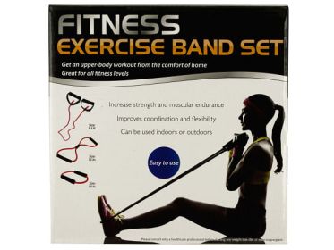 Case of 1 - Fitness Exercise Band Set with Storage Bag