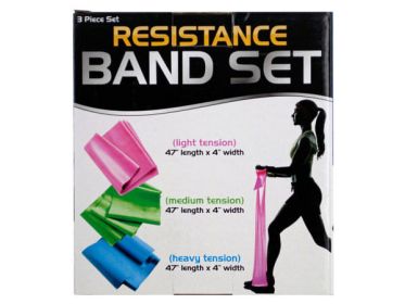 Case of 4 - Resistance Band Set with 3 Tension Levels