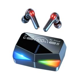 M28 Wireless Earphones Game Music Dual Modes Noise Canceling Ear Buds Power Display Sport Headset For Cell Phone Gaming Computer black