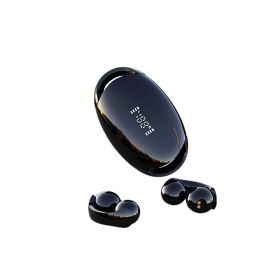 Wireless Ear Clip Earbuds Bone Conduction Earphones with Built-In Mic Hifi Sound Black Bluetooth Version