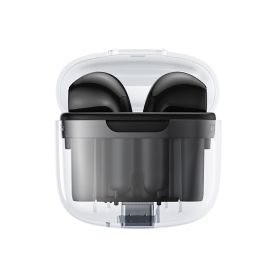 BD02 Wireless Earbuds In-Ear Earphones With Clear Calling Transparent Charging Case For Cell Phone Computer Laptop Sports black