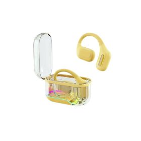 C01 Wireless Hanging Ear Headphones Open Ear Headphones Stereo Sound Earphones Noise Reduction Earphones Yellow