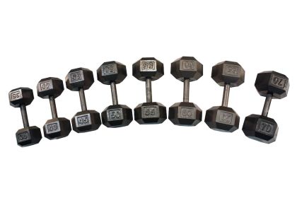 8-Sided Rubber Encased Dumbbell 5-50lbs (5lb Increments)