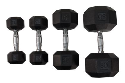 8-Sided Rubber Encased Dumbbell  55-100lbs (5lb Increments)