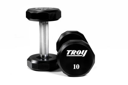 12-Sided Urethane Encased Dumbbell 80-100 lb Set (5 lb Increments)