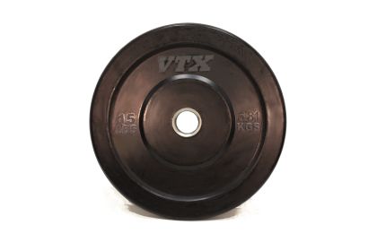 15lb Olympic 2” Solid Bumper plate with steel insert – Black