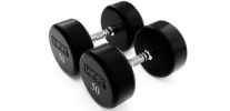 10 lb Round solid urethane Encased logo dumbbell with hard chrome ergo handle.