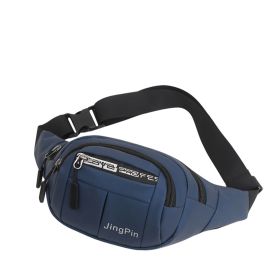 Men'S Waist Bag Outdoor Leisure Sports Messenger Chest Bag (Color: Navy)